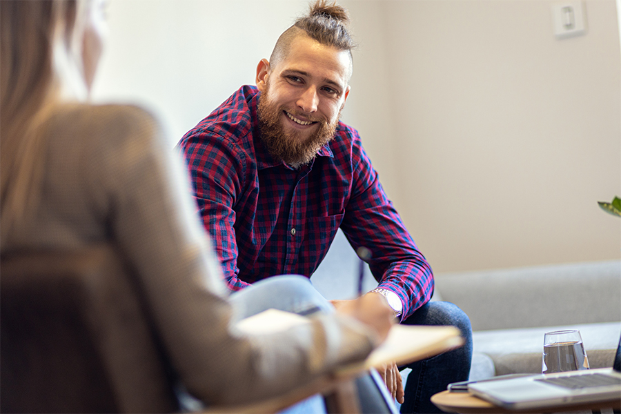 individual therapy session for man